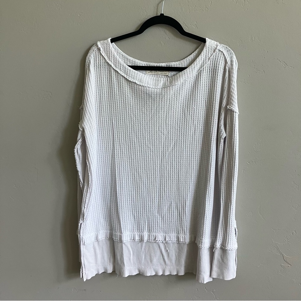 We The Free Textured White Top Long Sleeve